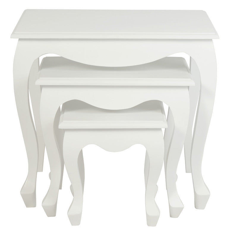 Queen Ann Nest of Table Set of 3 (White) V199-NT300QAWH