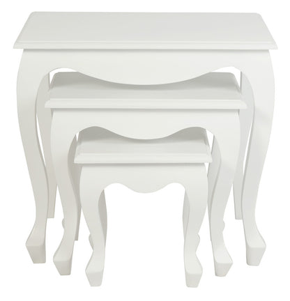 Queen Ann Nest of Table Set of 3 (White) V199-NT300QAWH