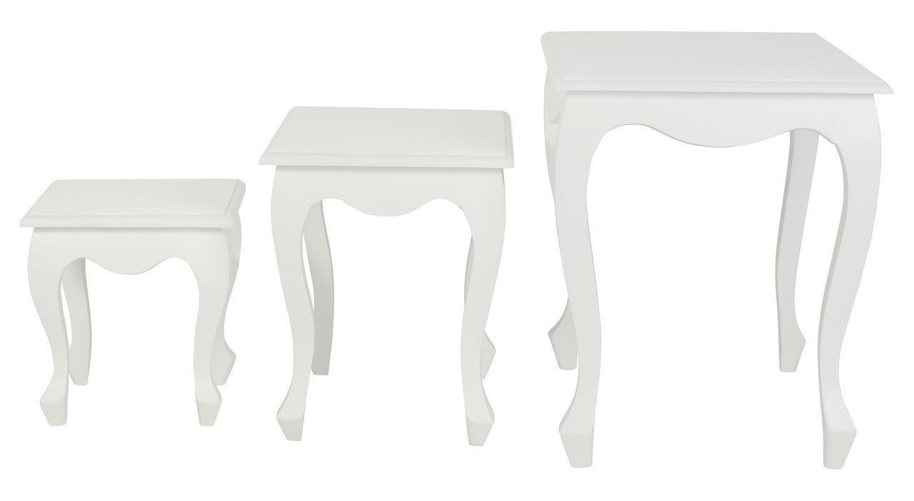 Queen Ann Nest of Table Set of 3 (White) V199-NT300QAWH