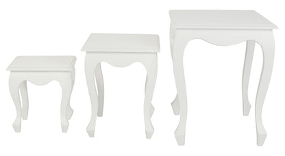 Queen Ann Nest of Table Set of 3 (White) V199-NT300QAWH