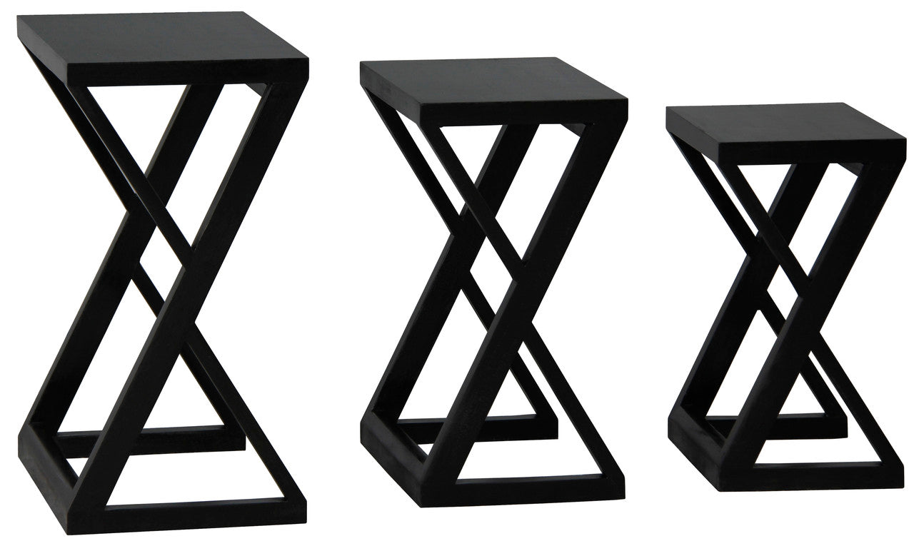 Manhattan Nest of Tables - Set of 3 (Black) V199-NT300ZB