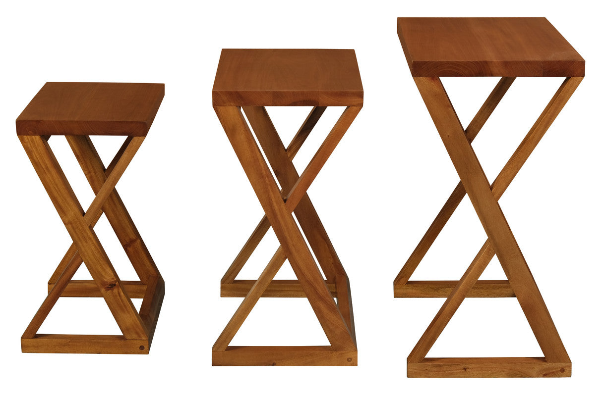 Manhattan Nest of Tables - Set of 3 (Light Pecan) V199-NT300ZLP