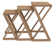 Manhattan Solid Mindi Timber Nest of Tables - Set of 3 (Natural) V199-NT300ZMDNI
