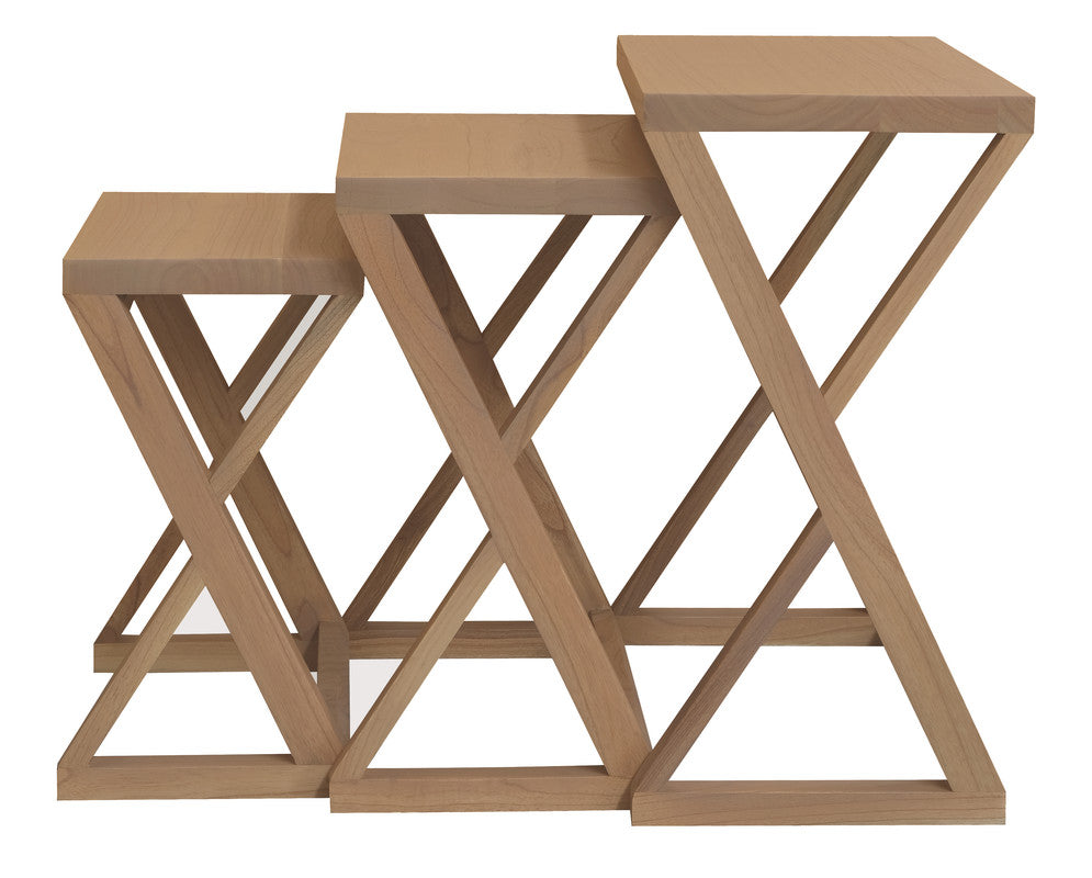 Manhattan Solid Mindi Timber Nest of Tables - Set of 3 (Natural) V199-NT300ZMDNI