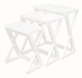 Manhattan Solid Mahogany Timber Nest of Tables - Set of 3 (White) V199-NT300ZWH