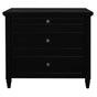 Beau 3 Drawer Solid White Cedar Turn Leg Dresser (Black) V199-SB003TLB