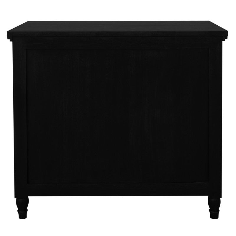 Beau 3 Drawer Solid White Cedar Turn Leg Dresser (Black) V199-SB003TLB