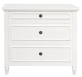 Beau 3 Drawer Solid White Cedar Turn Leg Dresser (White) V199-SB003TLMHWH