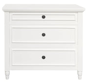 Beau 3 Drawer Solid White Cedar Turn Leg Dresser (White) V199-SB003TLMHWH