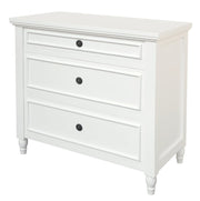 Beau 3 Drawer Solid White Cedar Turn Leg Dresser (White) V199-SB003TLMHWH