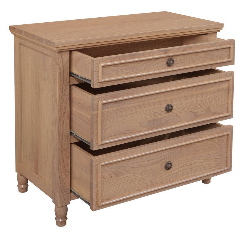 Beau 3 Drawer Solid White Cedar Turn Leg Dresser (Natural) V199-SB003TLNI