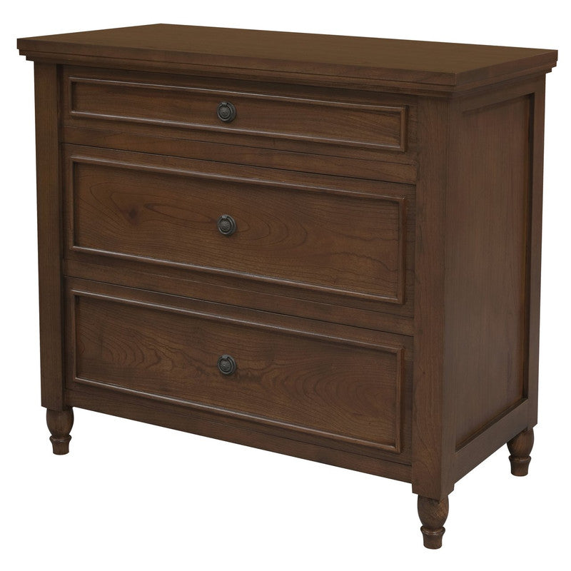 Beau 3 Drawer Solid White Cedar Turn Leg Dresser (Walnut) V199-SB003TLWN