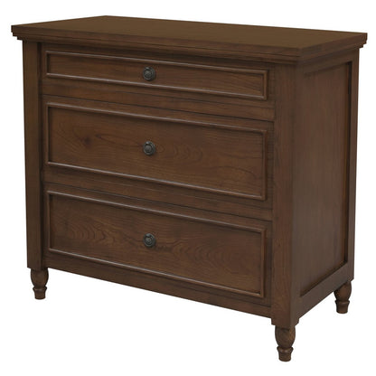 Beau 3 Drawer Solid White Cedar Turn Leg Dresser (Walnut) V199-SB003TLWN