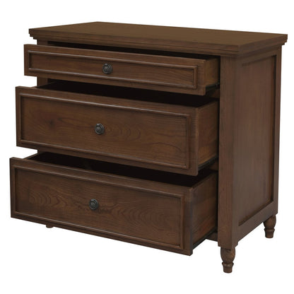 Beau 3 Drawer Solid White Cedar Turn Leg Dresser (Walnut) V199-SB003TLWN
