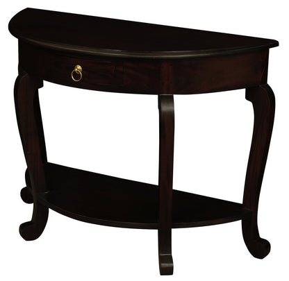 Emilie Cabriole Leg 1 Drawer Half Round Entry Table - Chocolate V199-ST001HRCLC