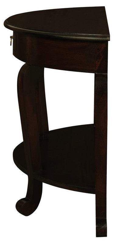 Emilie Cabriole Leg 1 Drawer Half Round Entry Table - Chocolate V199-ST001HRCLC