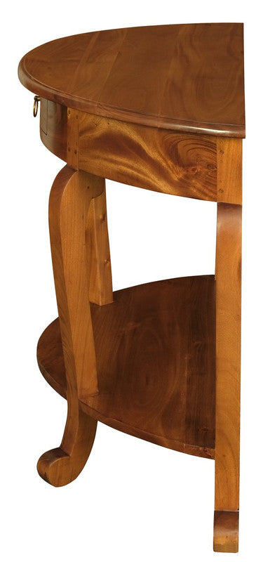 Emilie Cabriole Leg 1 Drawer Half Round Entry Table - Light Pecan V199-ST001HRCLLP