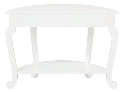 Emilie Cabriole Leg 1 Drawer Half Round Entry Table - White V199-ST001HRCLWH