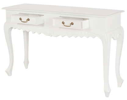 Seine 2 Drawer Carved Sofa Table (White) V199-ST002CVWH