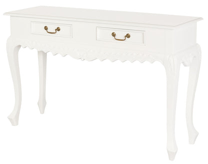 Seine 2 Drawer Carved Sofa Table (White) V199-ST002CVWH