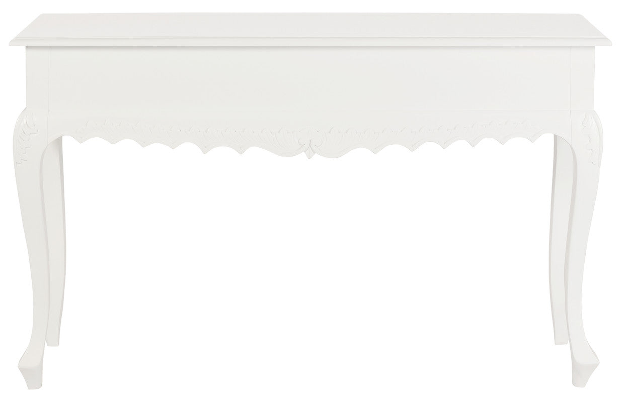 Seine 2 Drawer Carved Sofa Table (White) V199-ST002CVWH