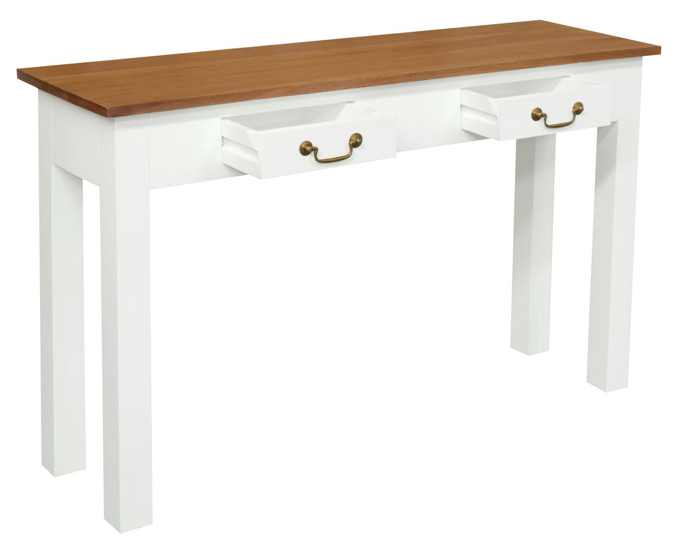 2 Drawer Straight Leg Sofa/Hall Table (White Caramel) V199-ST002KLWR