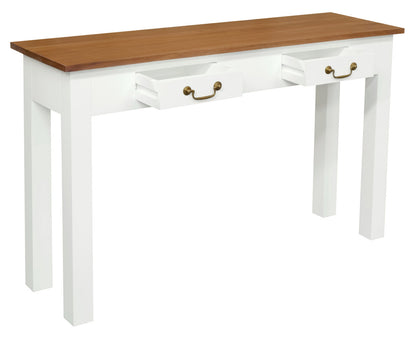 2 Drawer Straight Leg Sofa/Hall Table (White Caramel) V199-ST002KLWR