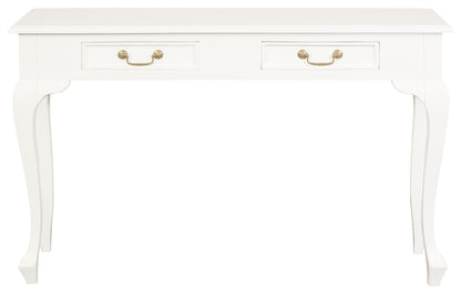 Queen Ann 2 Drawer Sofa Table (White) V199-ST002QAWH