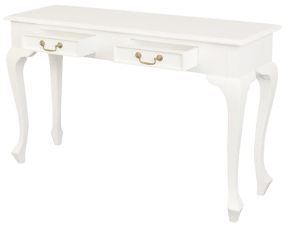 Queen Ann 2 Drawer Sofa Table (White) V199-ST002QAWH