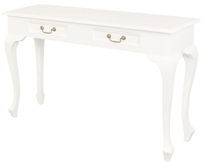 Queen Ann 2 Drawer Sofa Table (White) V199-ST002QAWH