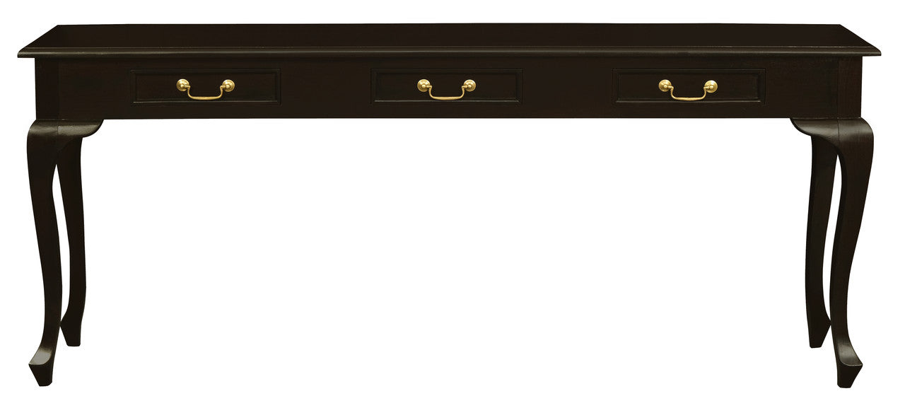Queen Anne 3 Drawer Sofa Table - Chocolate V199-ST003QAC