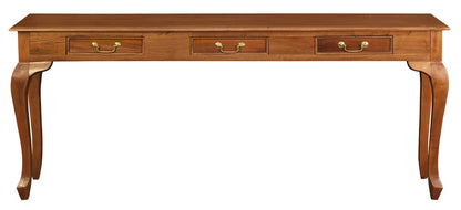 Queen Anne 3 Drawer Sofa Table - Light Pecan V199-ST003QALP