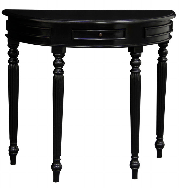 Huntley Turn Leg Half Round Sofa Table (Black) V199-T28B