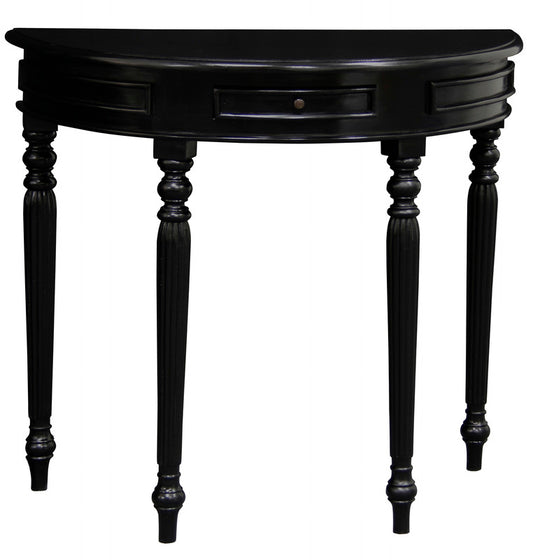 Huntley Turn Leg Half Round Sofa Table (Black) V199-T28B