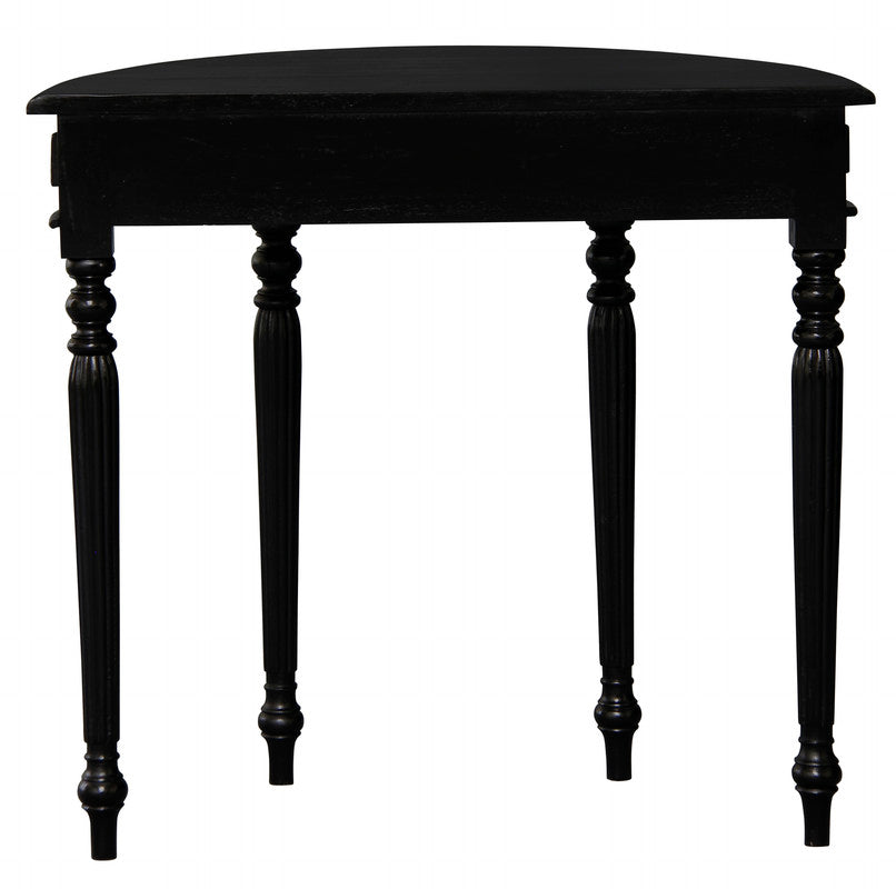 Huntley Turn Leg Half Round Sofa Table (Black) V199-T28B