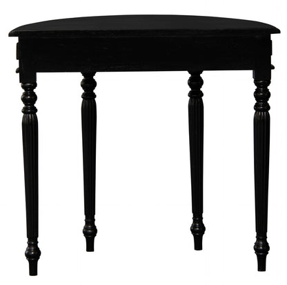 Huntley Turn Leg Half Round Sofa Table (Black) V199-T28B