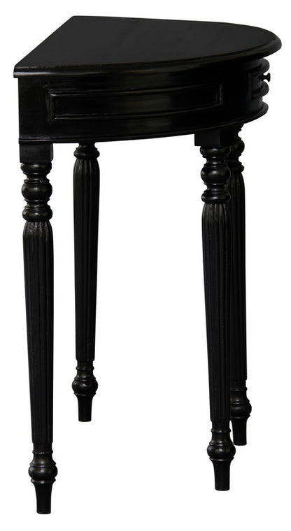 Huntley Turn Leg Half Round Sofa Table (Black) V199-T28B