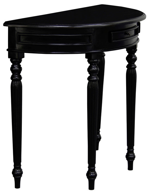 Huntley Turn Leg Half Round Sofa Table (Black) V199-T28B