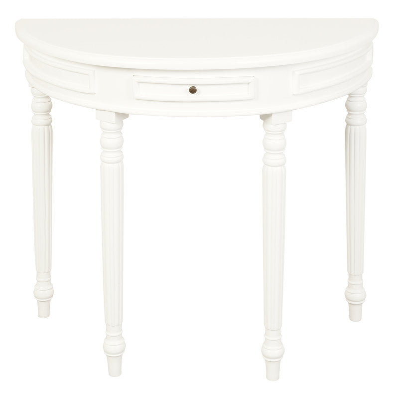 Turn Leg Half Round Sofa Table (White) V199-T28WH