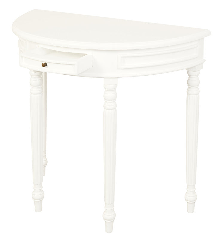 Turn Leg Half Round Sofa Table (White) V199-T28WH