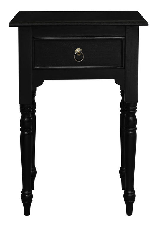 Milly Turn Leg 1 Drawer Side Table (Black) V199-T83B