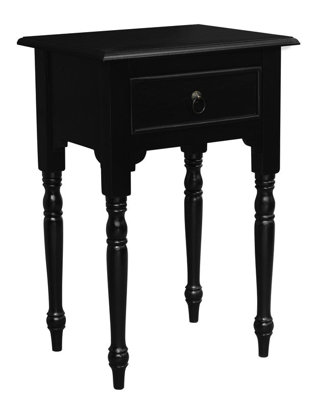 Milly Turn Leg 1 Drawer Side Table (Black) V199-T83B