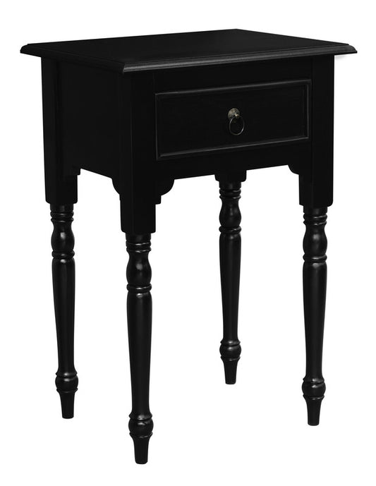 Milly Turn Leg 1 Drawer Side Table (Black) V199-T83B