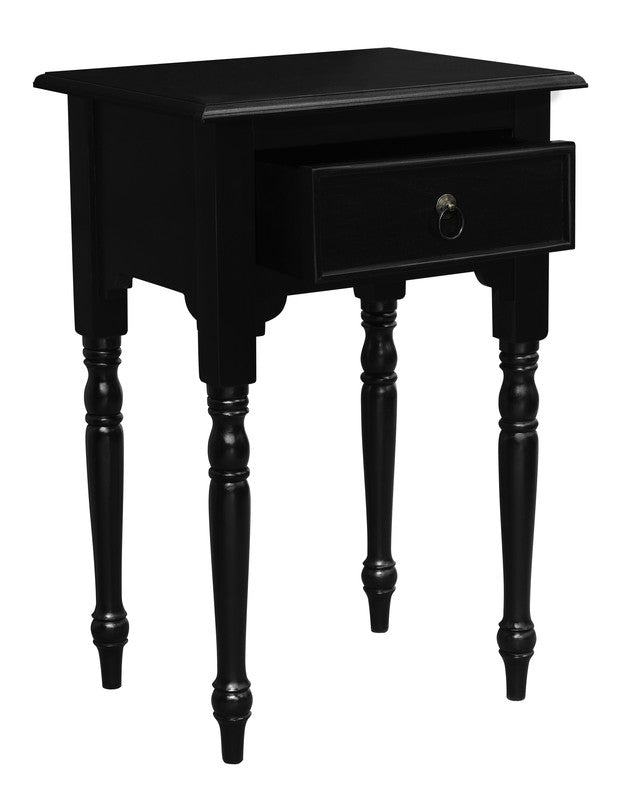 Milly Turn Leg 1 Drawer Side Table (Black) V199-T83B