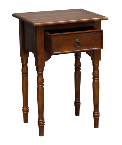 Milly Turn Leg 1 Drawer Side Table (Mahogany) V199-T83M