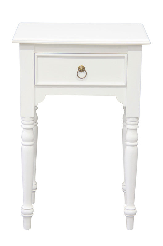 Milly Turn Leg 1 Drawer Side Table (White) V199-T83WH