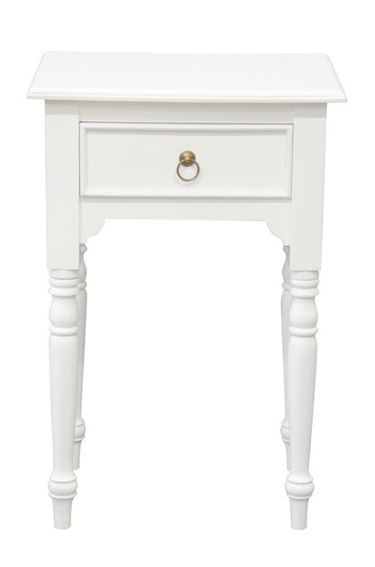 Milly Turn Leg 1 Drawer Side Table (White) V199-T83WH
