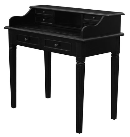 Winston 6 Drawer Solid Timber Writing Desk (Black) V199-TB06GLB