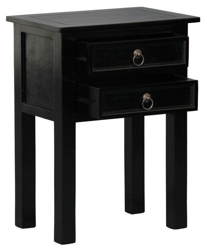 Elliot 2 Drawer Lamp Table (Black) V199-XST002SLB