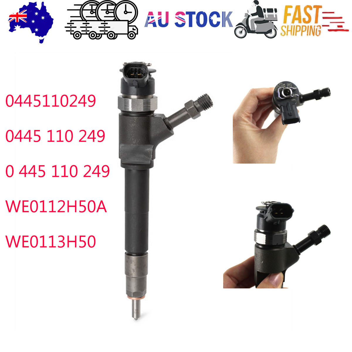 Fuel Injector 0445110249 for BOSCH Ford PK Ranger BT50 3.0L C/R WE0113H50 AU V201-0445110249--C